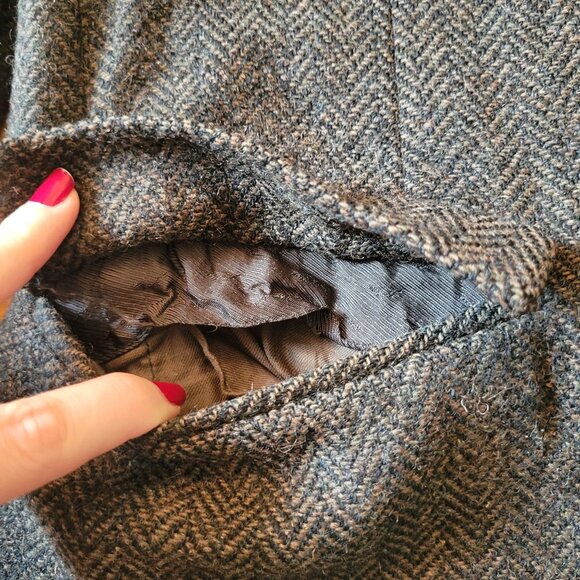 Harris Tweed Handwoven Wool Blazer Jacket Sears Herringbone Gray Sports Coat - Picture 12 of 12